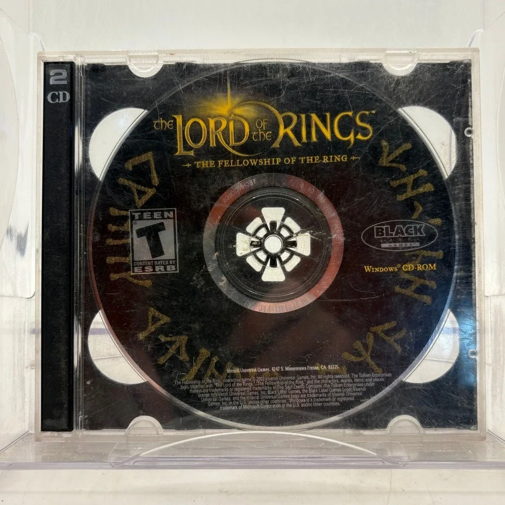 Lord of the‎ Rings The Fellowship of the Ring PC CD-ROM Game 2 Disc Set 2002